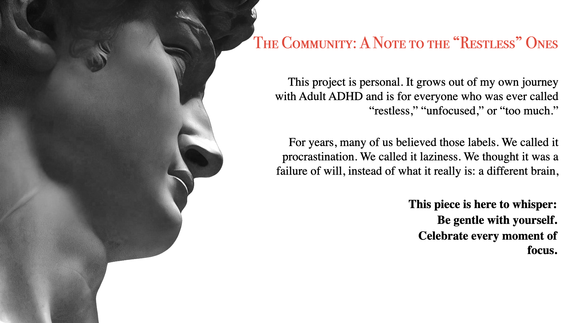 A note to the restless ones — ADHD community