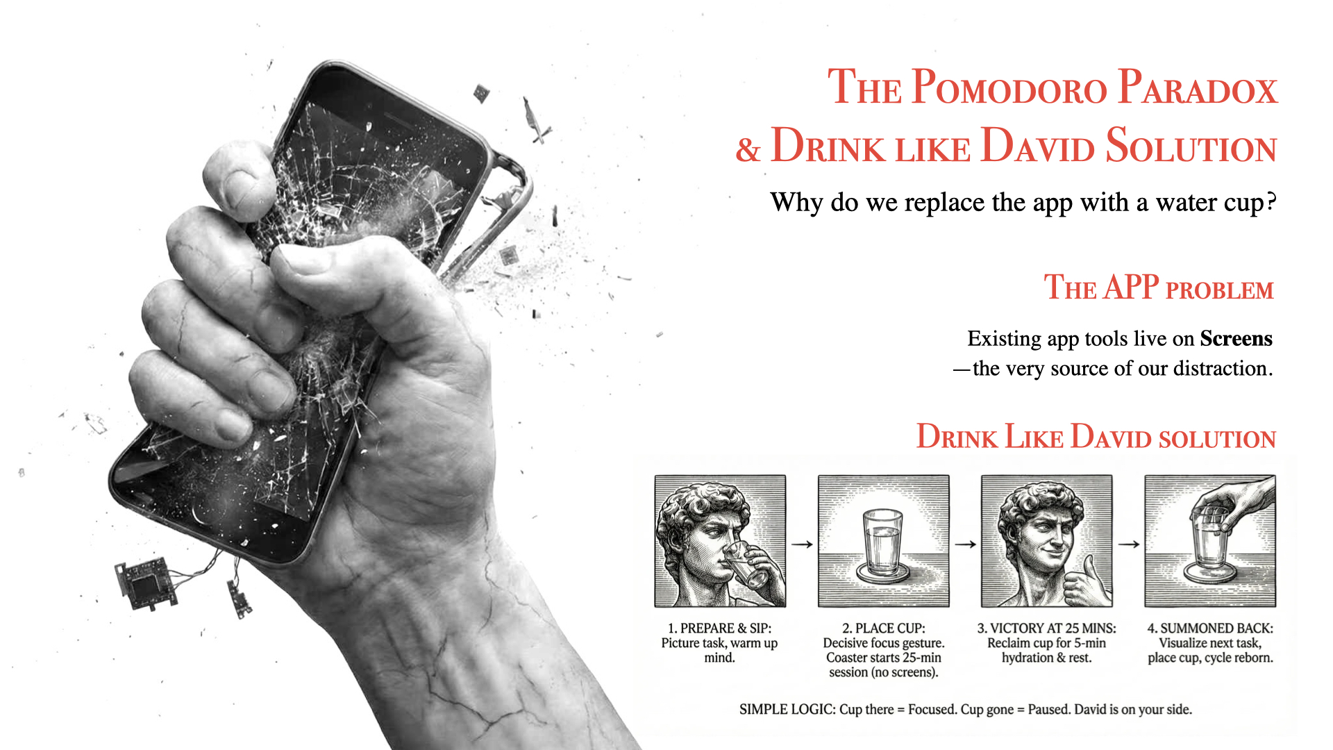 The Pomodoro Paradox and Drink Like David 4-step solution