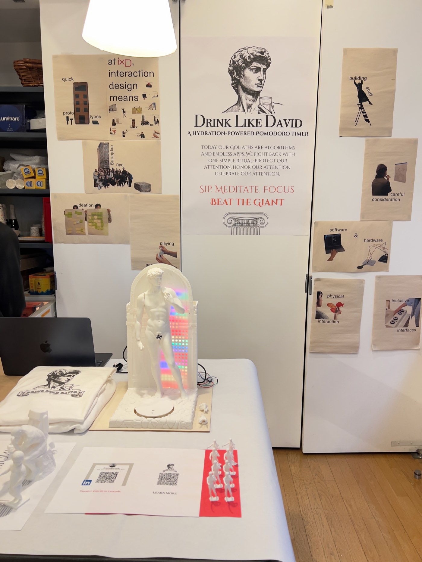 Drink Like David — 3D-printed David sculpture coaster with LED glow